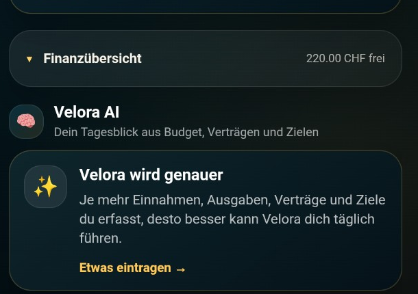 VELORA Genesis Finanzen